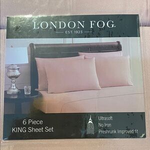 NEW London Fog Blush 6-Piece King Sheet Set